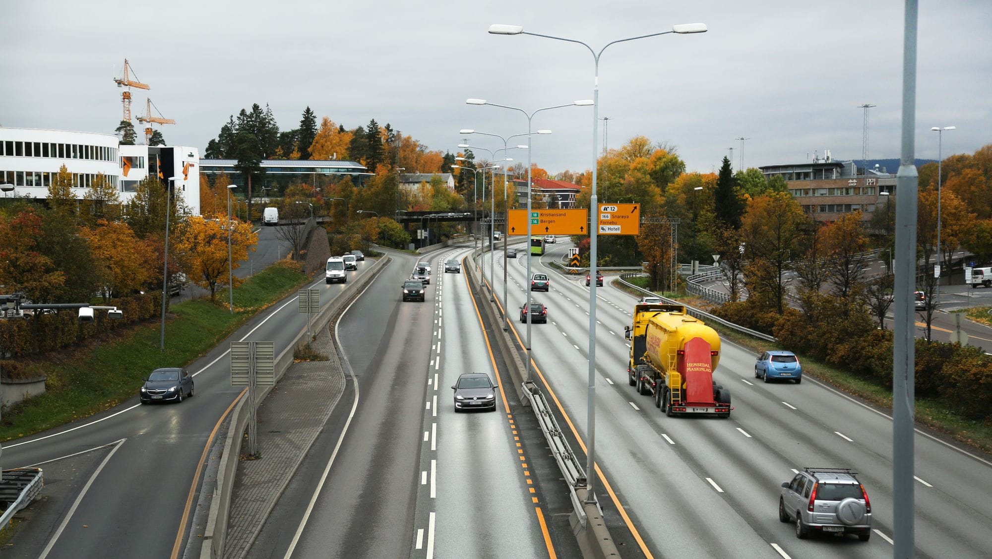 Cars on a highway road